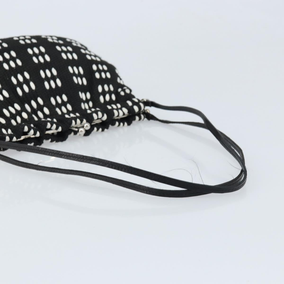 Miu Miu Shoulder Bag Canvas Black Silver Auth BSZ027