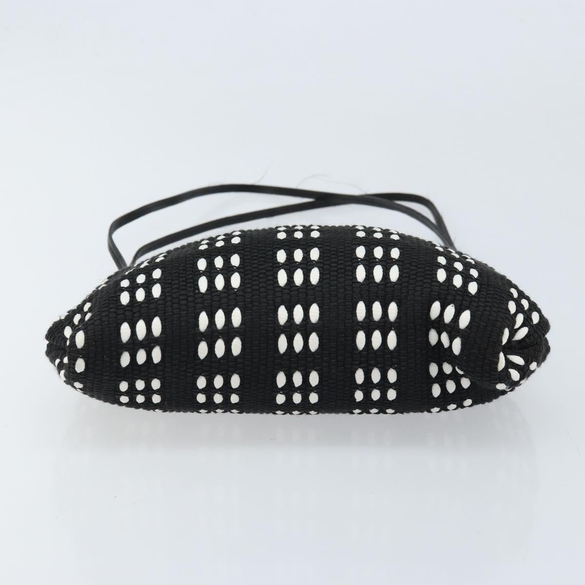 Miu Miu Shoulder Bag Canvas Black Silver Auth BSZ027