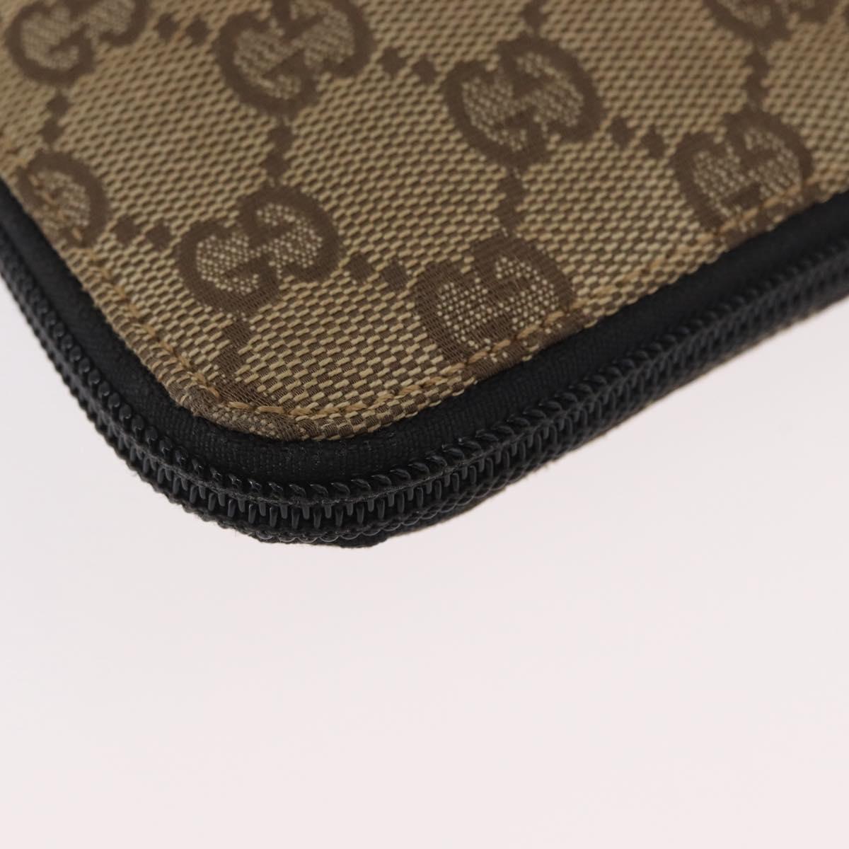 GUCCI GG Canvas Shoulder Bag Beige Silver 019 0349 Auth BSZ031A