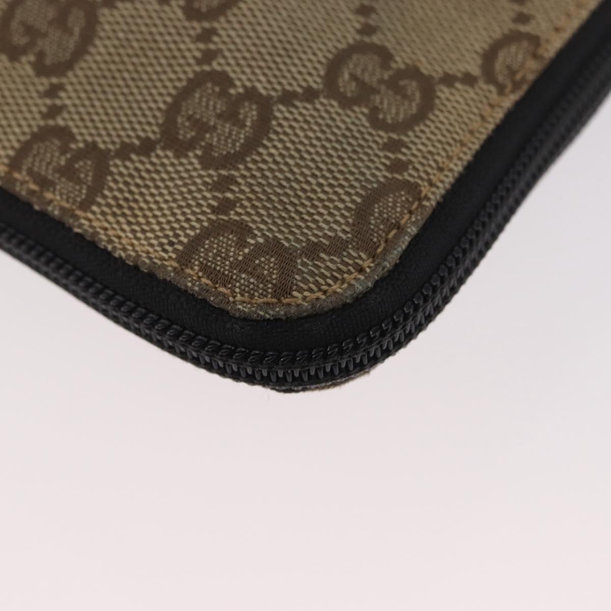 GUCCI GG Canvas Shoulder Bag Beige Silver 019 0349 Auth BSZ031A