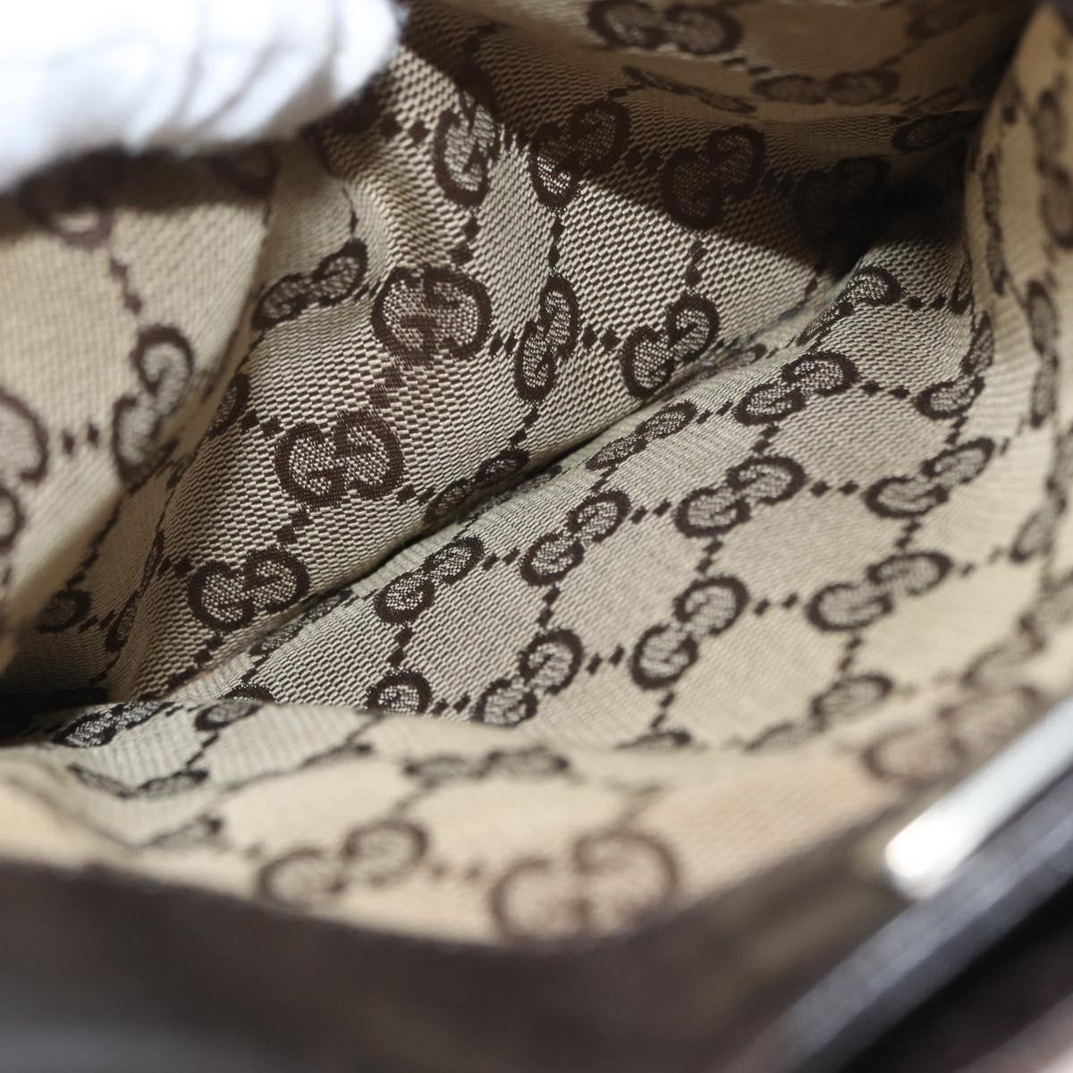 GUCCI GG Canvas Shoulder Bag Beige Silver 019 0349 Auth BSZ031A