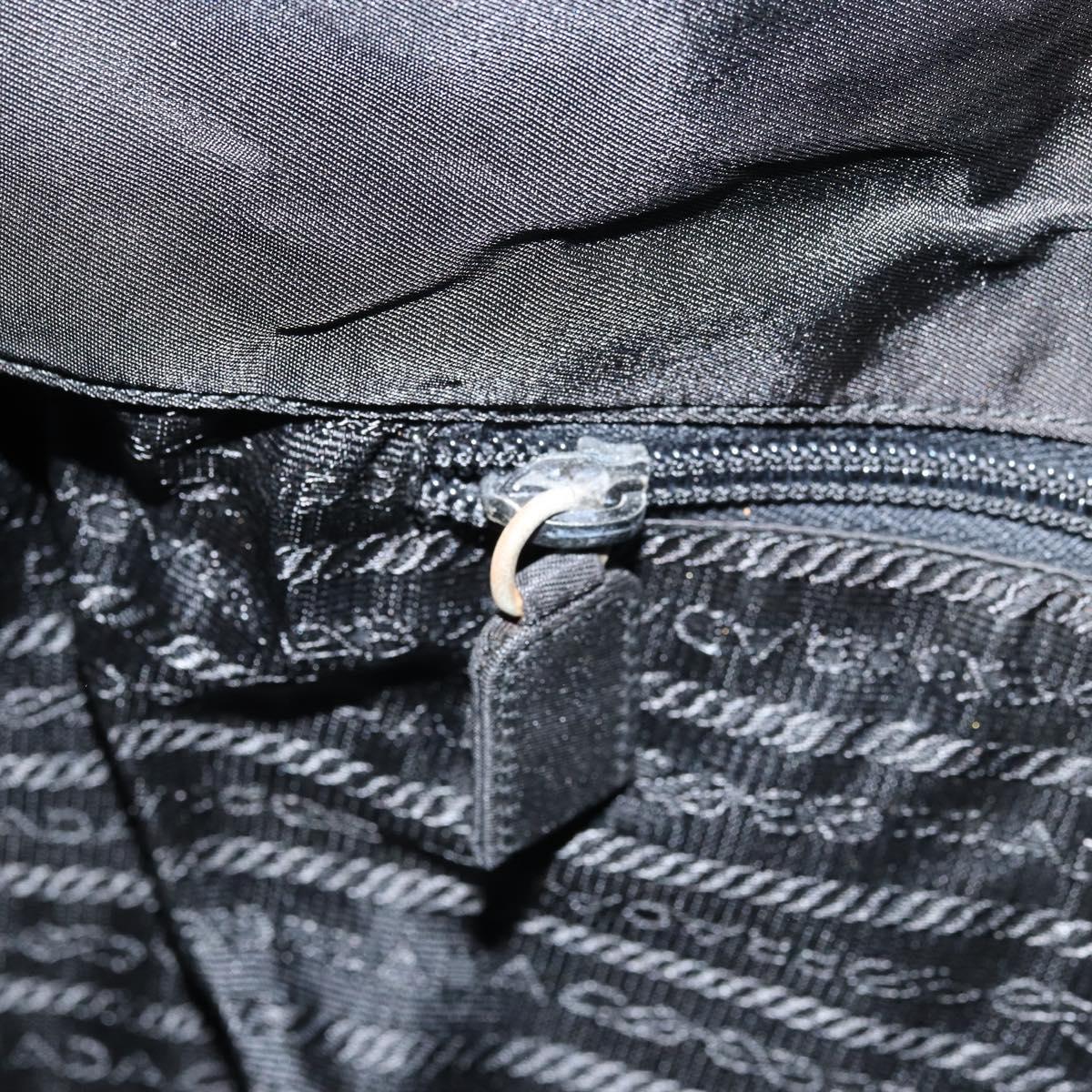 PRADA Shoulder Bag Nylon Black Silver Auth BSZ056