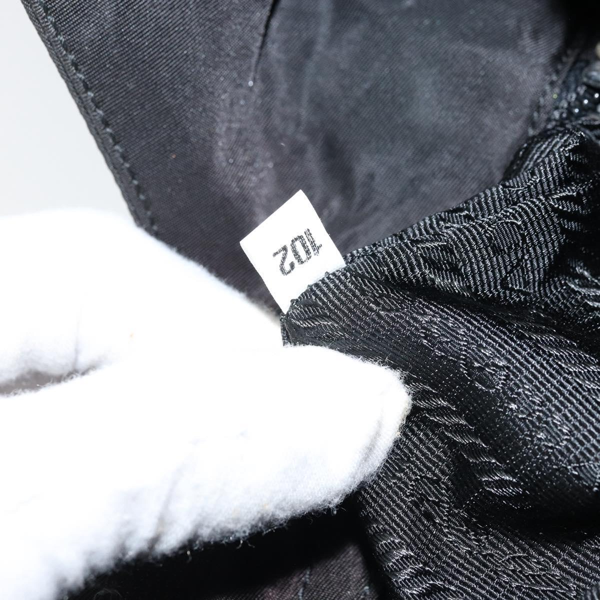 PRADA Shoulder Bag Nylon Black Silver Auth BSZ056