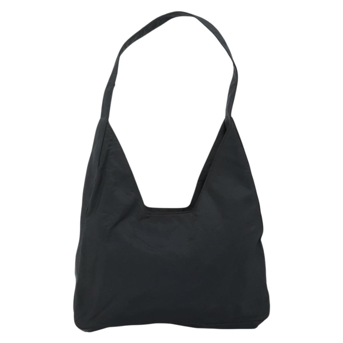 PRADA Shoulder Bag Nylon Black Silver Auth BSZ056
