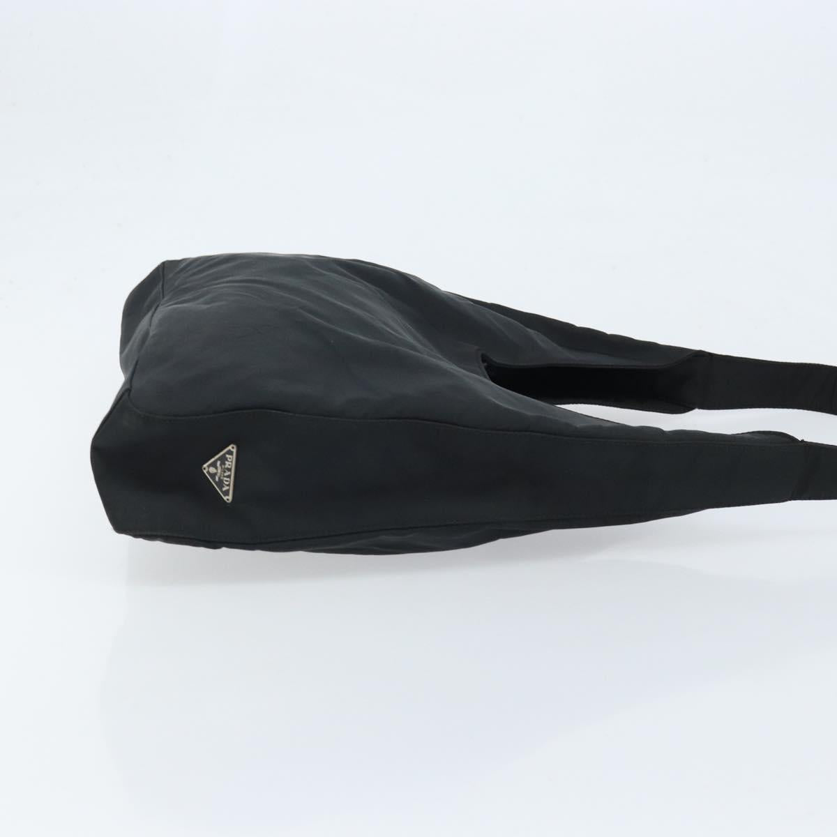 PRADA Shoulder Bag Nylon Black Silver Auth BSZ056