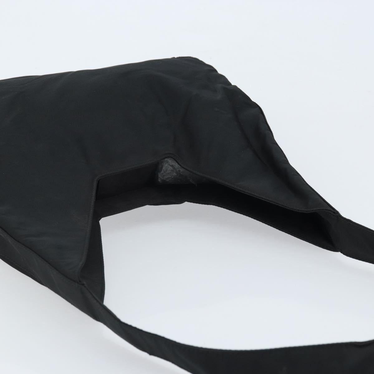 PRADA Shoulder Bag Nylon Black Silver Auth BSZ056