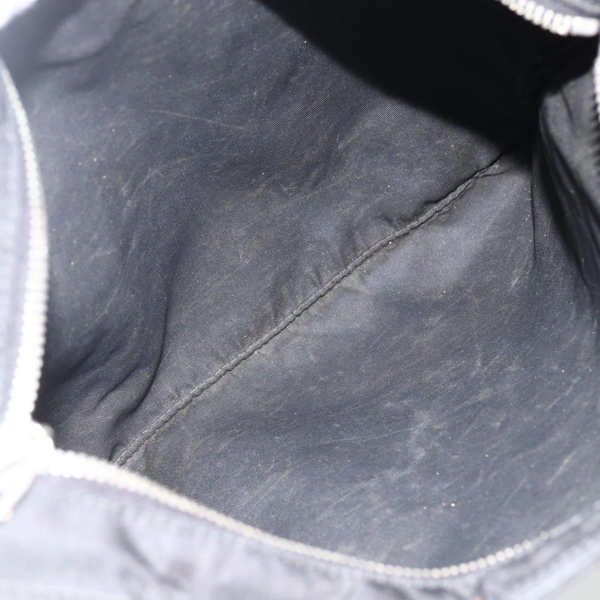 PRADA Shoulder Bag Nylon Black Silver Auth BSZ071