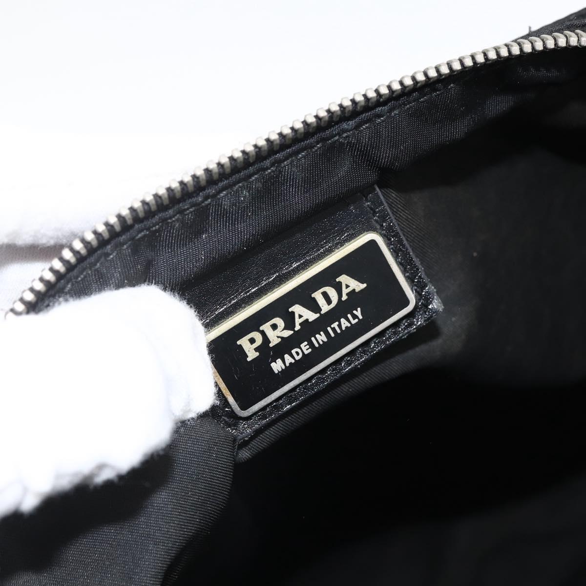 PRADA Shoulder Bag Nylon Black Silver Auth BSZ071