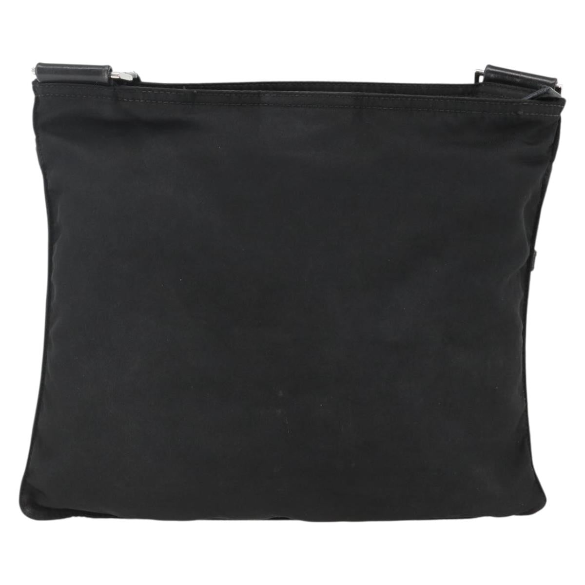 PRADA Shoulder Bag Nylon Black Silver Auth BSZ071