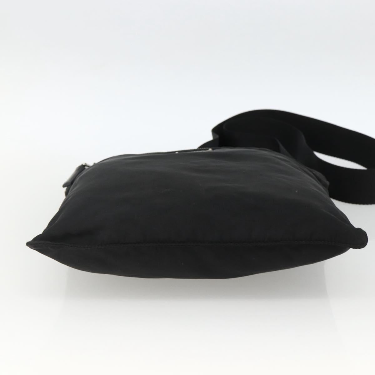 PRADA Shoulder Bag Nylon Black Silver Auth BSZ071