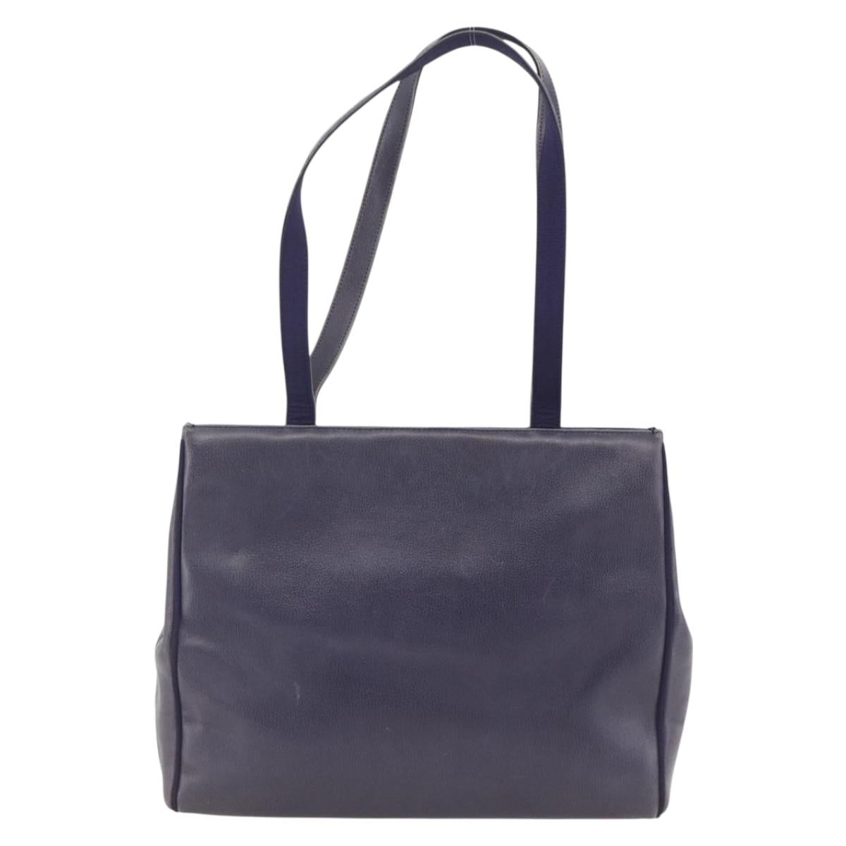 Salvatore Ferragamo Vala Tote Bag Leather Purple Gold Auth BSZ080