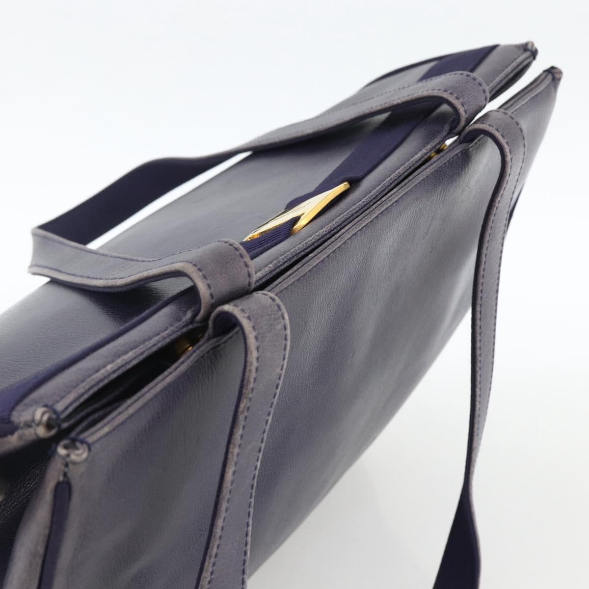 Salvatore Ferragamo Vala Tote Bag Leather Purple Gold Auth BSZ080