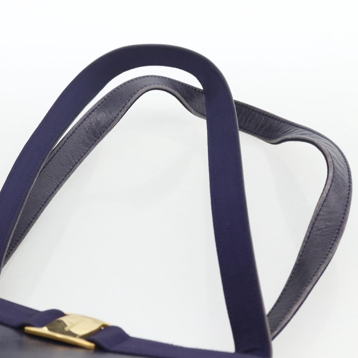 Salvatore Ferragamo Vala Tote Bag Leather Purple Gold Auth BSZ080