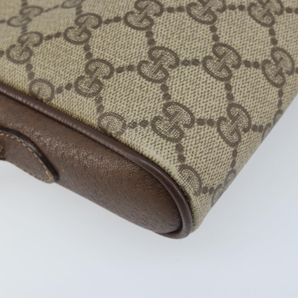 GUCCI GG Supreme Web Sherry Line Bag PVC Beige Gold 116 02 089 Auth BSZ082