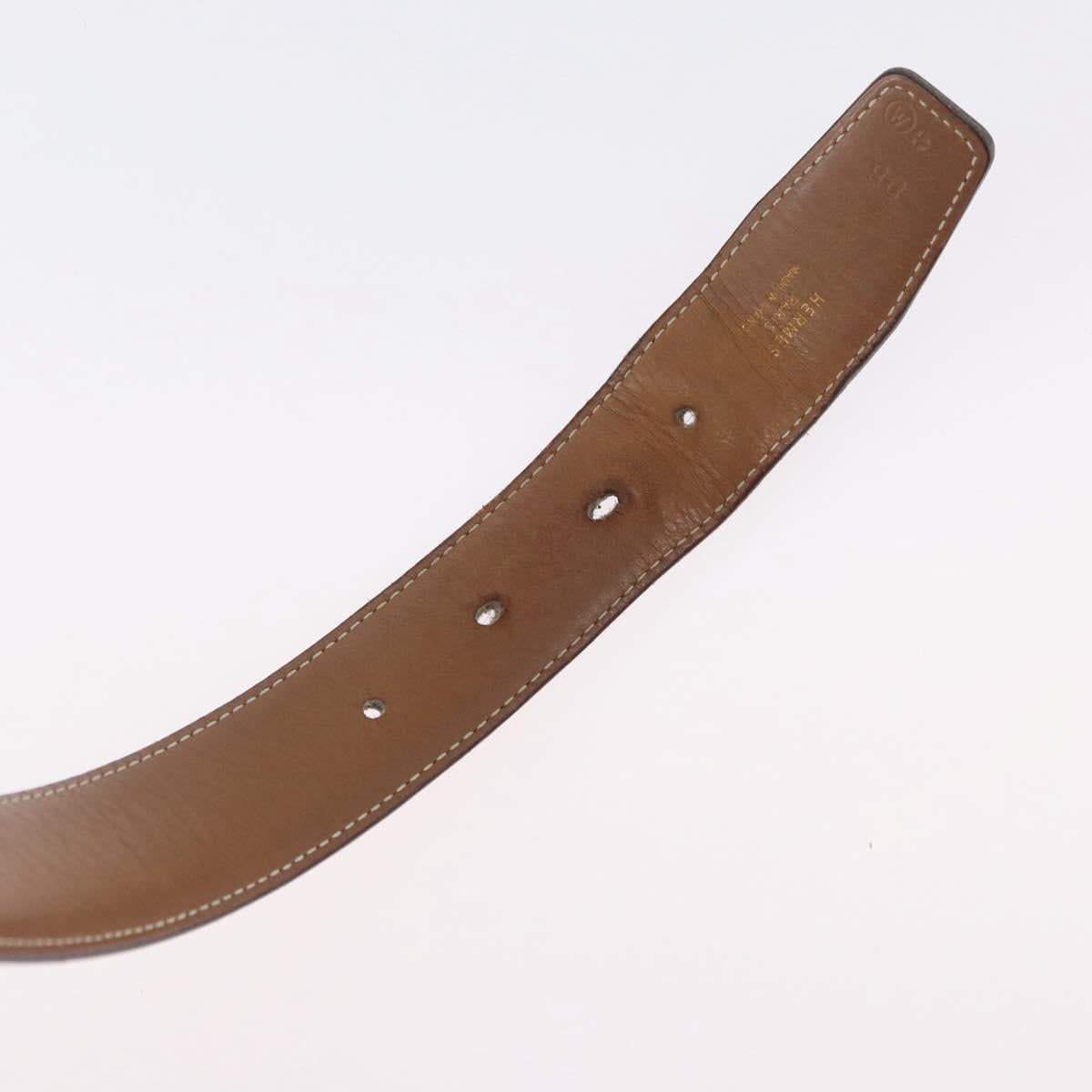 HERMES Constance Reversible Belt Leather 30.7"" Black Auth BSZ096