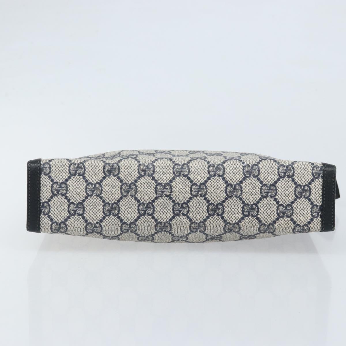 GUCCI GG Supreme Clutch Bag PVC Navy Auth BSZ101