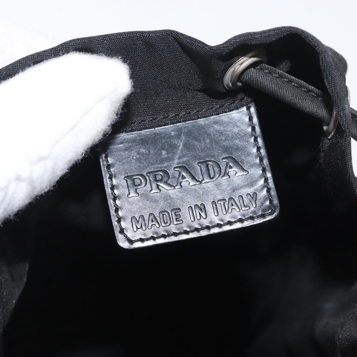 PRADA Drawstring Pouch Nylon Black Auth BSZ108