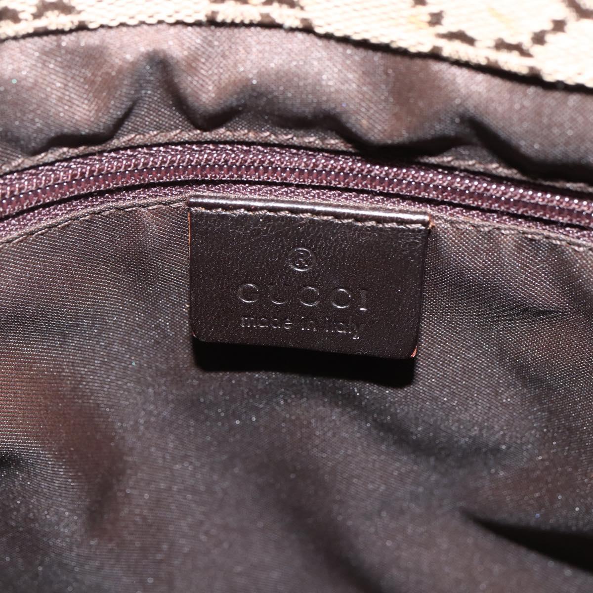 GUCCI GG Canvas Bamboo Hand Bag Nylon Beige Silver 002 1016 Auth BSZ113