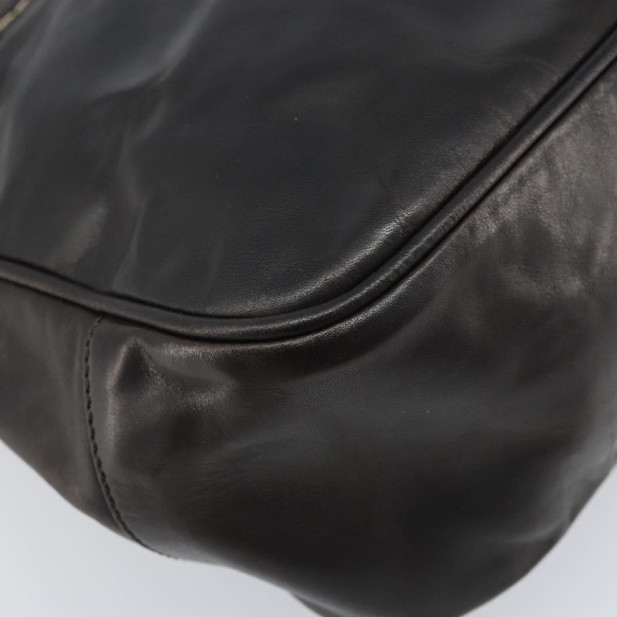 BALLY Hand Bag Leather Brown Gold Auth BSZ117