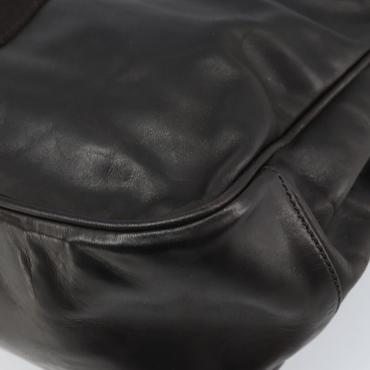 BALLY Hand Bag Leather Brown Gold Auth BSZ117
