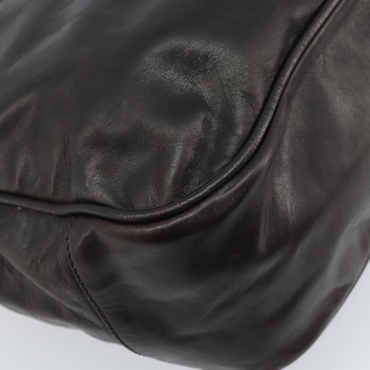 BALLY Hand Bag Leather Brown Gold Auth BSZ117