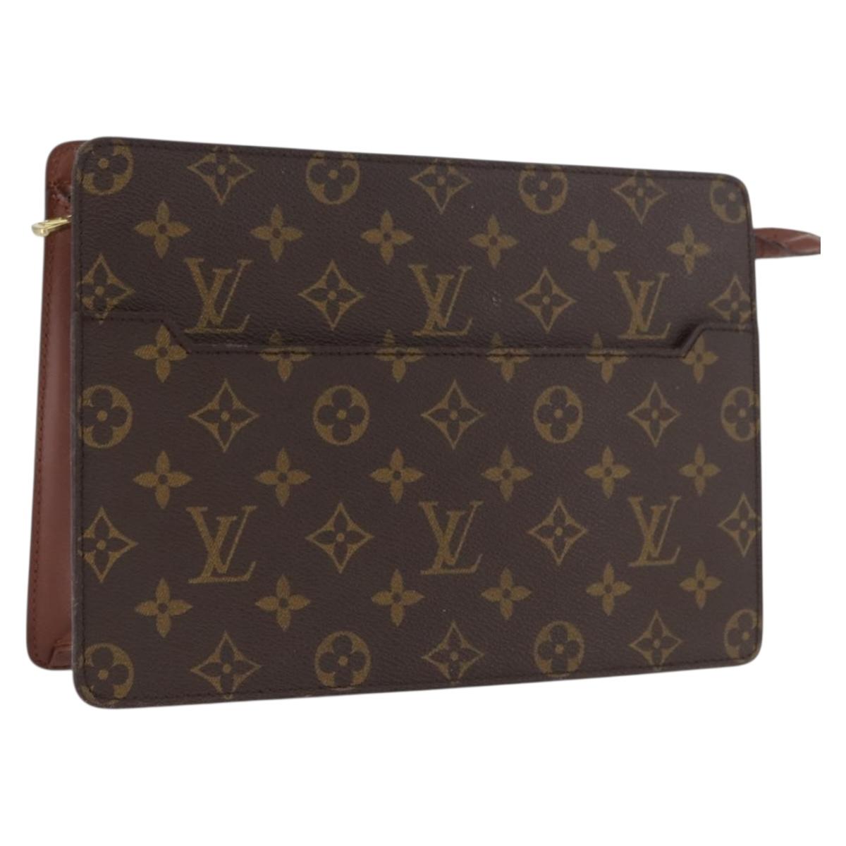 LOUIS VUITTON Monogram Pochette Homme Clutch Bag M51795 LV Auth BSZ122