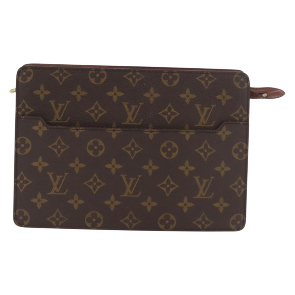 LOUIS VUITTON Monogram Pochette Homme Clutch Bag M51795 LV Auth BSZ122