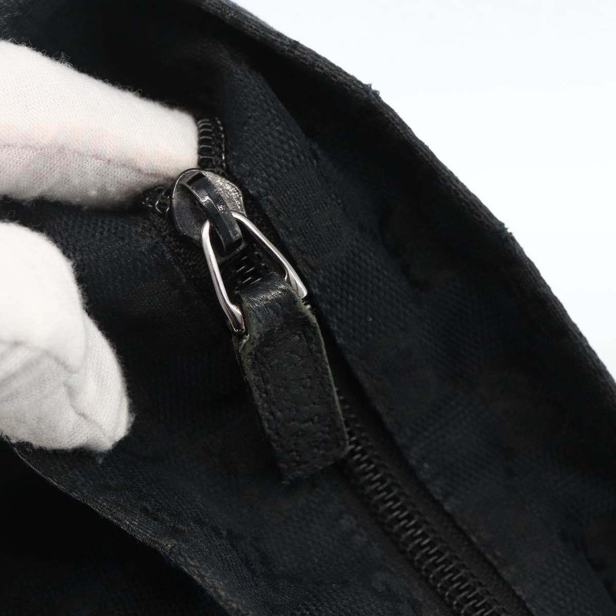 GUCCI GG Canvas Sherry Line Hand Bag Black 131230 Auth BSZ133