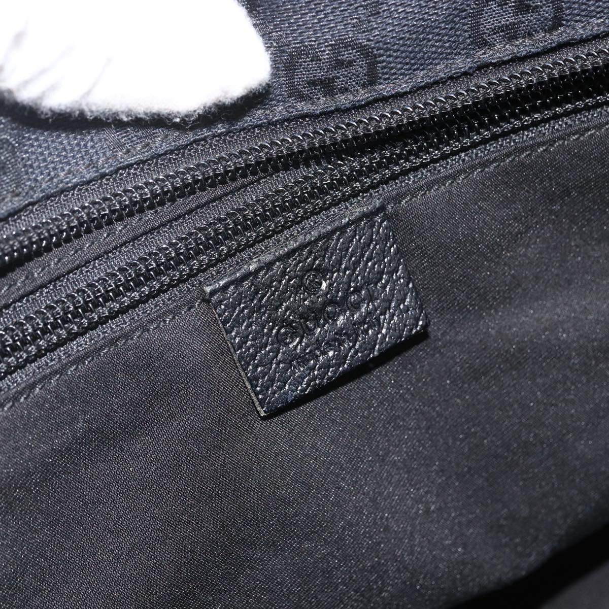 GUCCI GG Canvas Sherry Line Hand Bag Black 131230 Auth BSZ133
