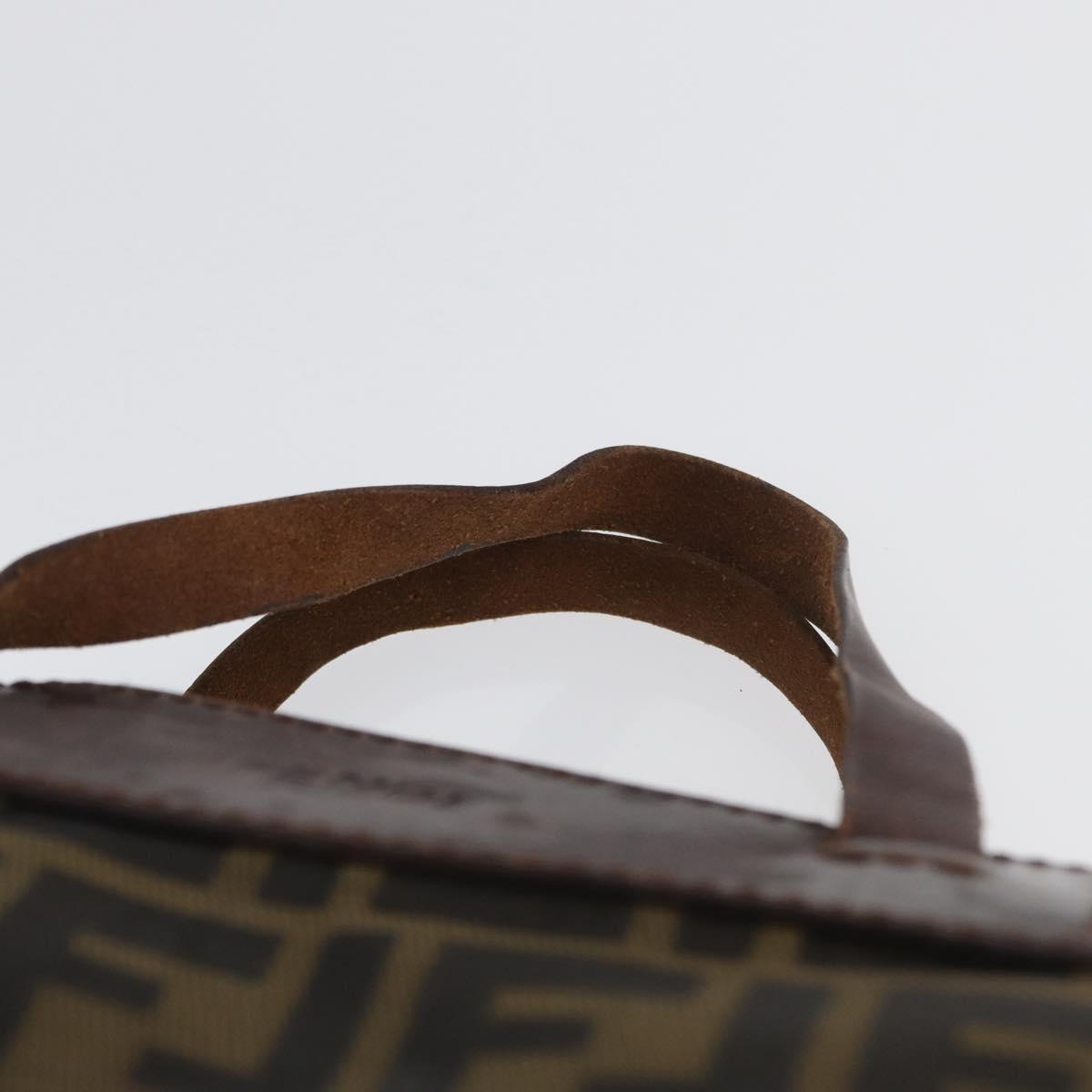FENDI Zucca Canvas Hand Bag Black Brown Auth BSZ141
