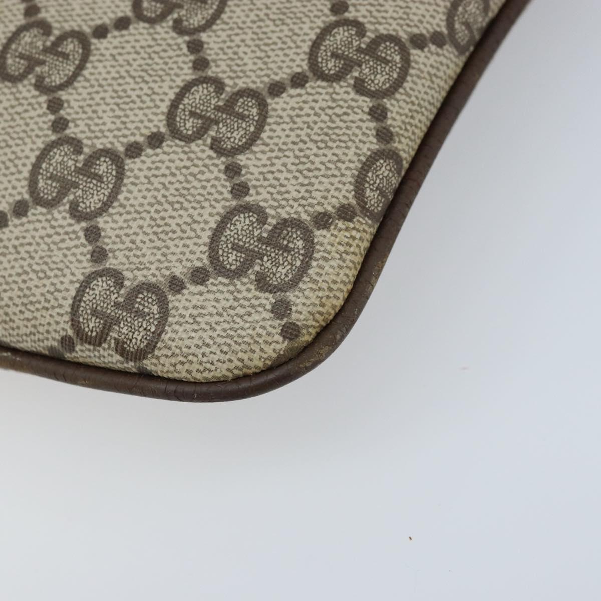 GUCCI GG Supreme Web Sherry Line Bag PVC Beige Gold 904 02 047 Auth BSZ142