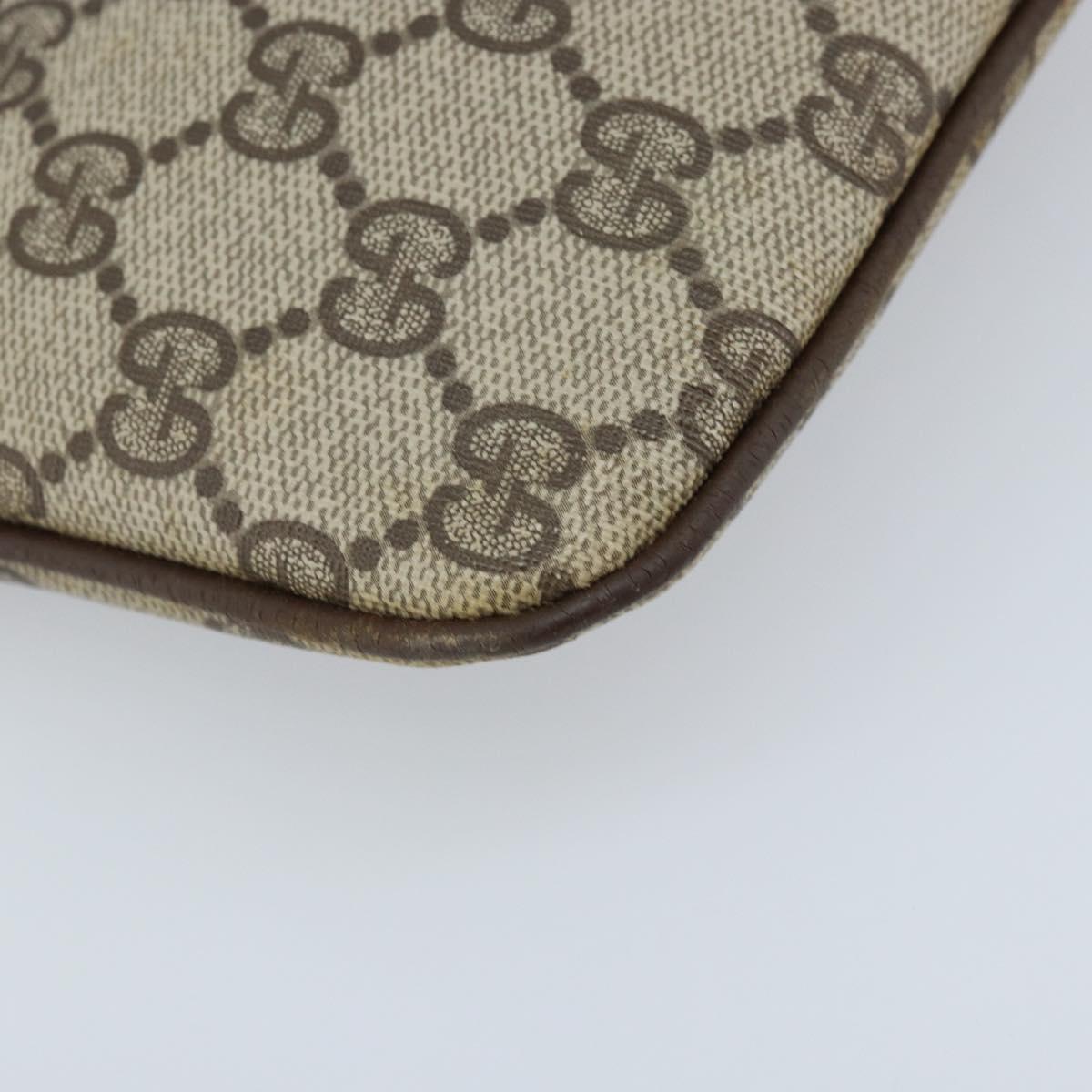 GUCCI GG Supreme Web Sherry Line Bag PVC Beige Gold 904 02 047 Auth BSZ142