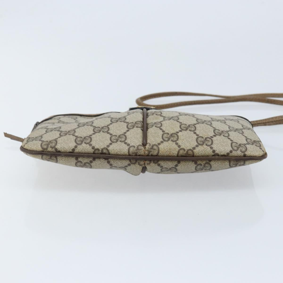 GUCCI GG Supreme Web Sherry Line Bag PVC Beige Gold 904 02 047 Auth BSZ142
