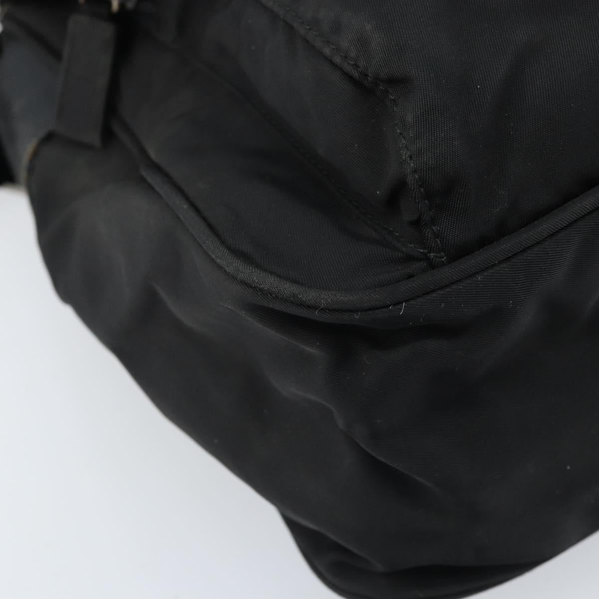 PRADA Shoulder Bag Nylon Black Silver Auth BSZ143