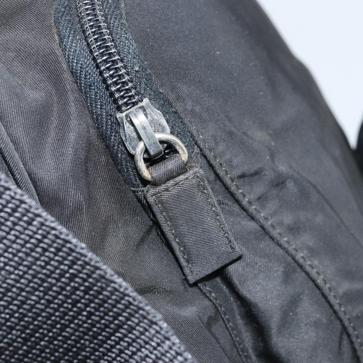 PRADA Shoulder Bag Nylon Black Silver Auth BSZ143