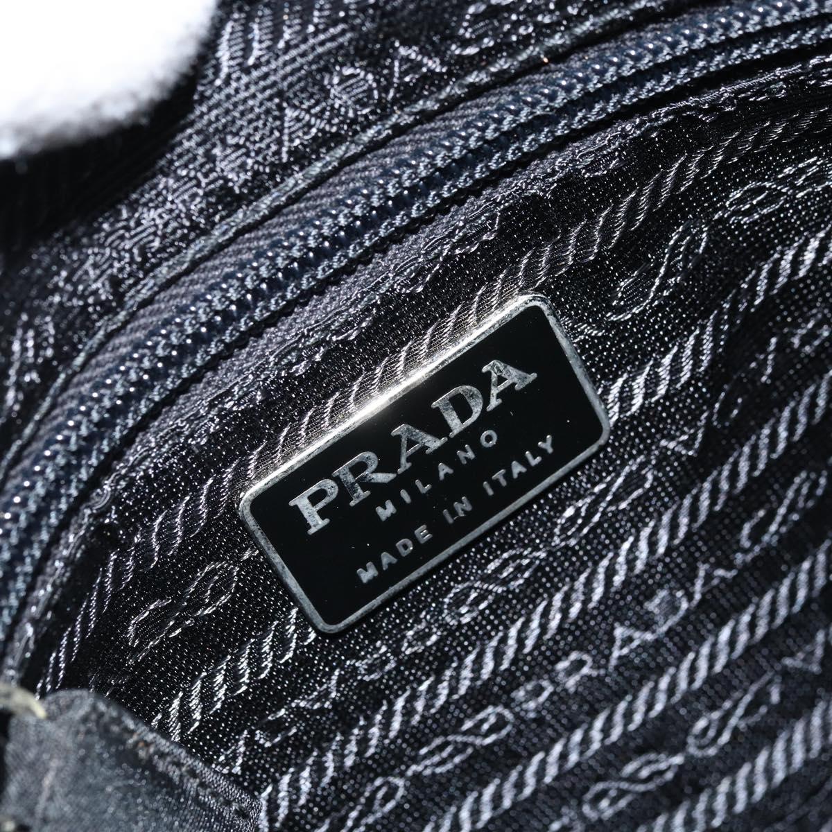 PRADA Hand Bag Nylon Black Silver Auth BSZ146