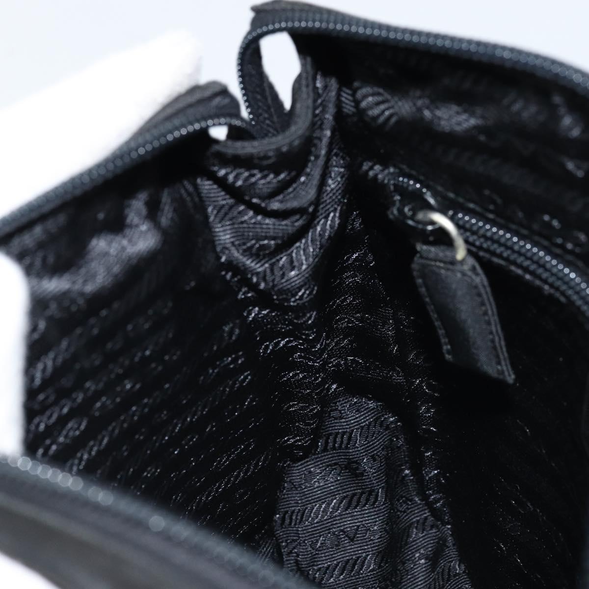 PRADA Hand Bag Nylon Black Silver Auth BSZ146