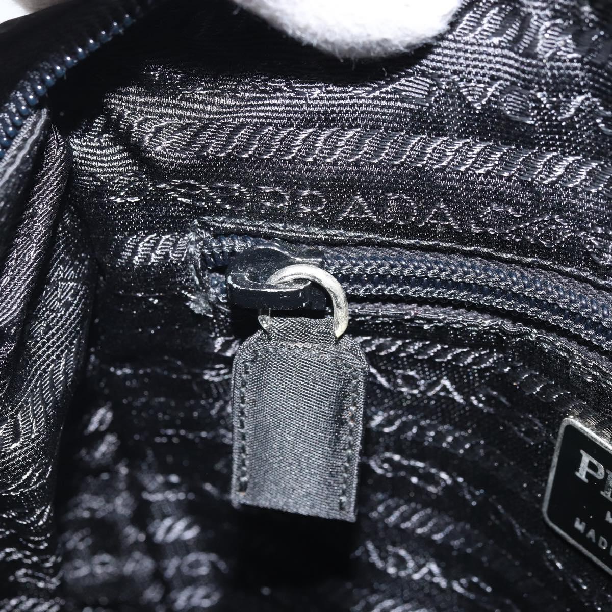 PRADA Hand Bag Nylon Black Silver Auth BSZ146