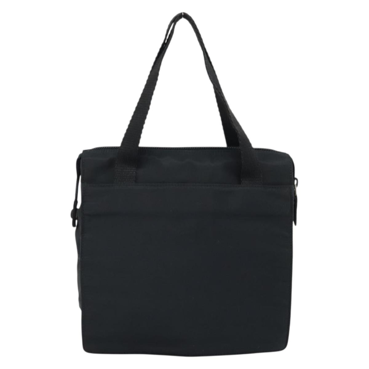 PRADA Hand Bag Nylon Black Silver Auth BSZ146