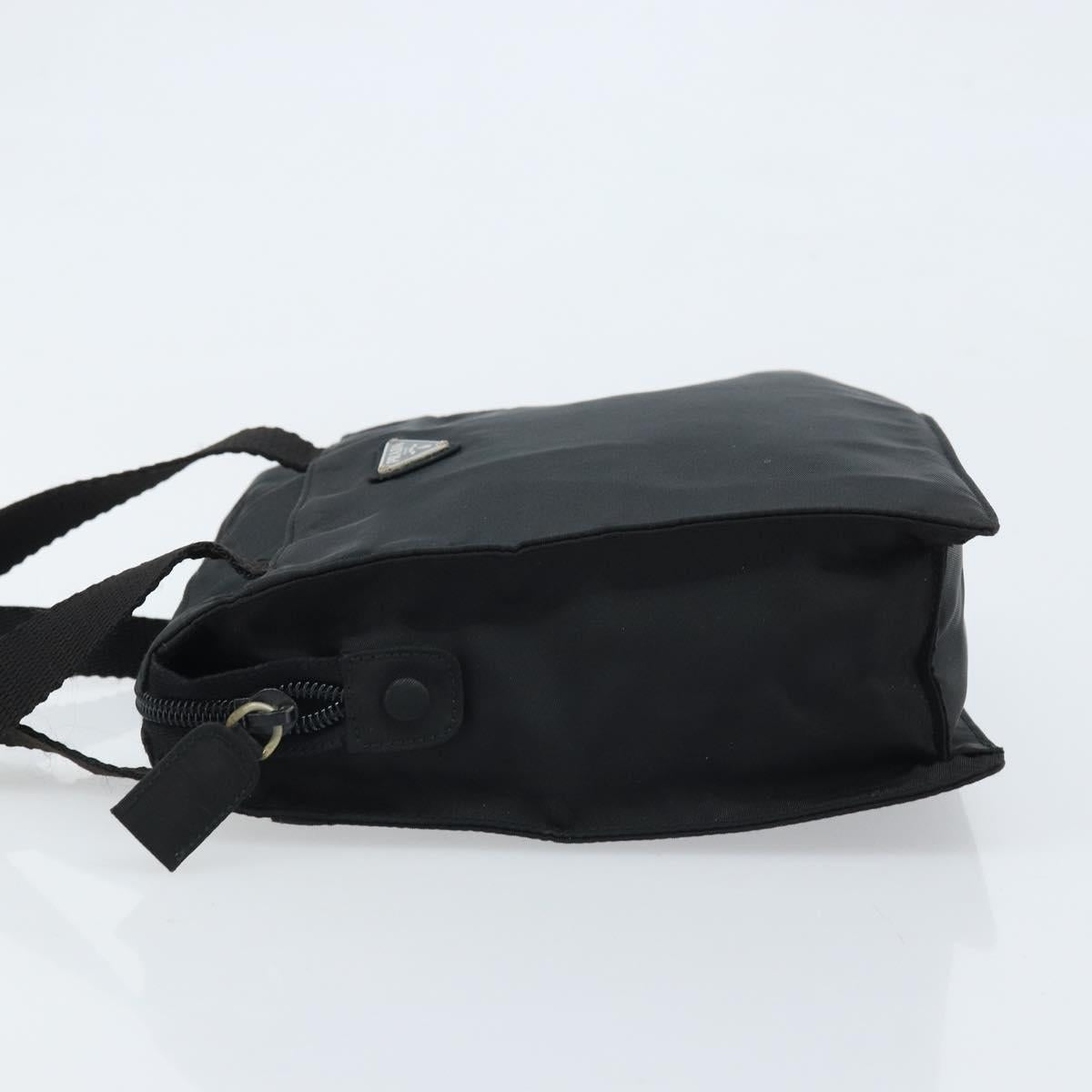 PRADA Hand Bag Nylon Black Silver Auth BSZ146
