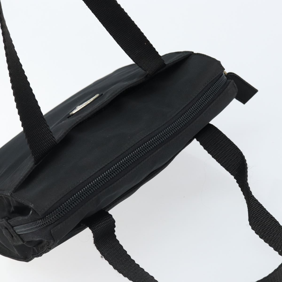 PRADA Hand Bag Nylon Black Silver Auth BSZ146