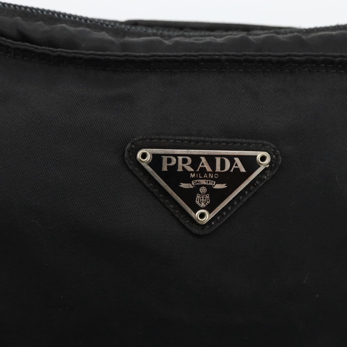 PRADA Shoulder Bag Nylon Black Silver Auth BSZ154