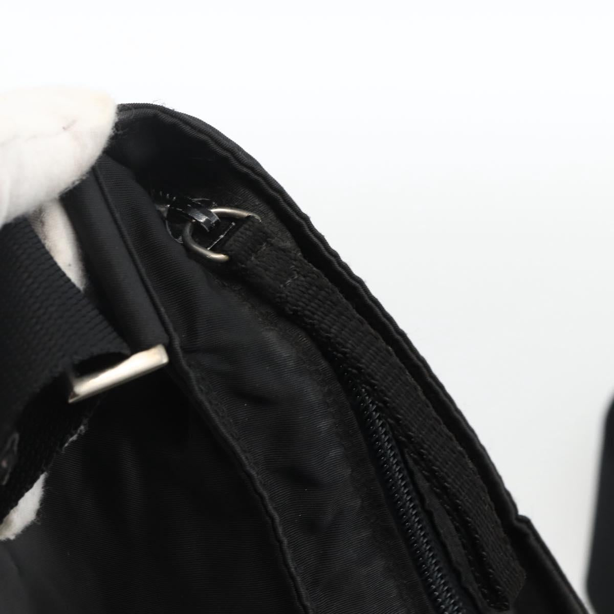 PRADA Shoulder Bag Nylon Black Silver Auth BSZ154
