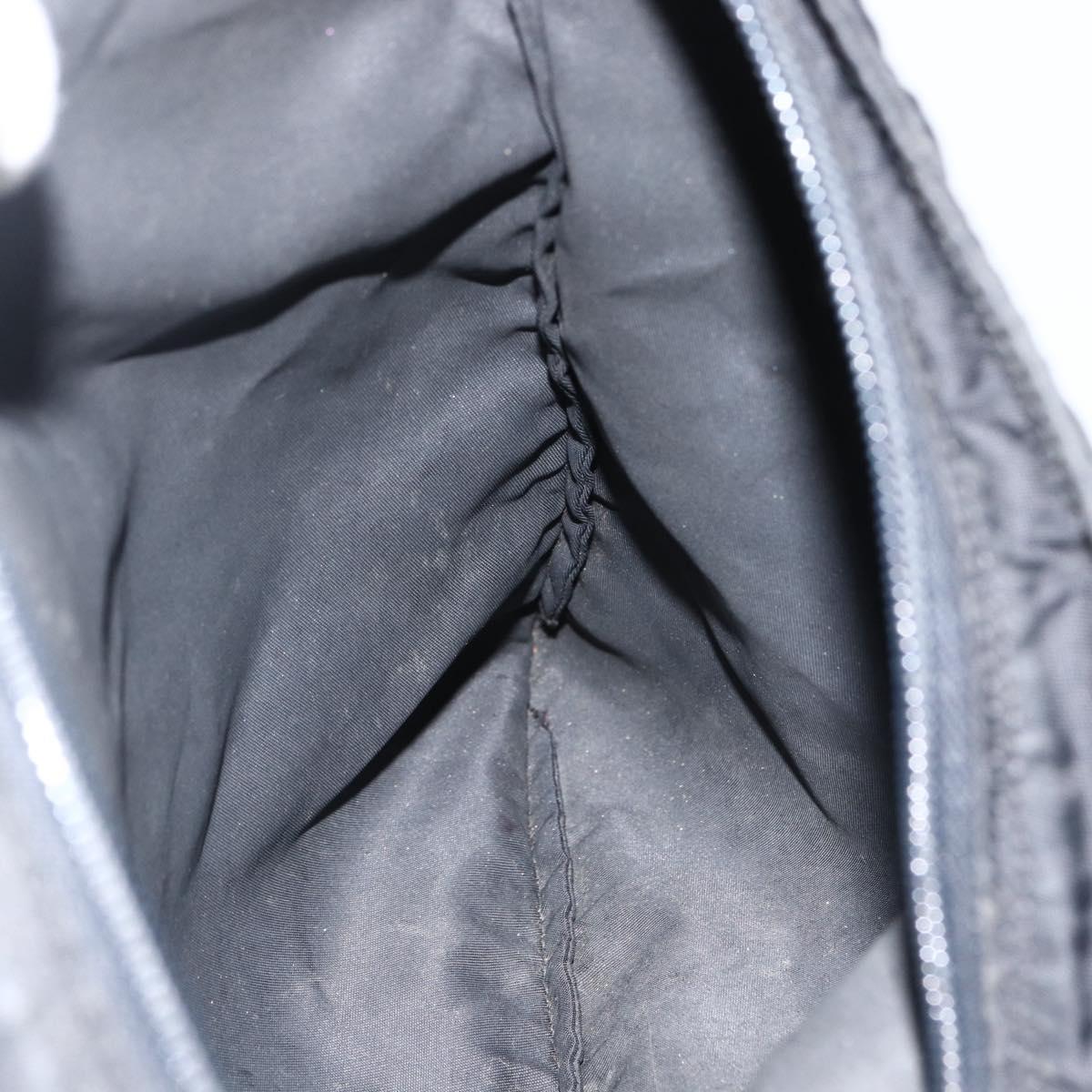 PRADA Shoulder Bag Nylon Black Silver Auth BSZ154