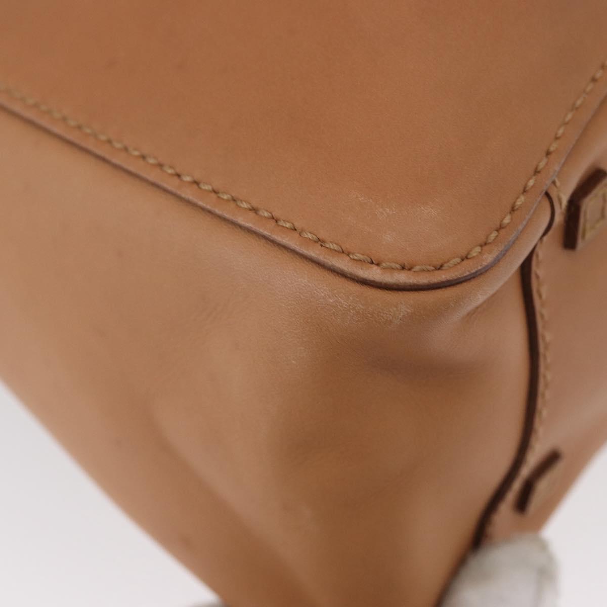GUCCI Tote Bag Leather Beige 94898 Auth BSZ157