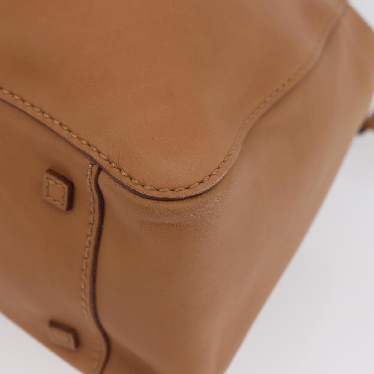 GUCCI Tote Bag Leather Beige 94898 Auth BSZ157