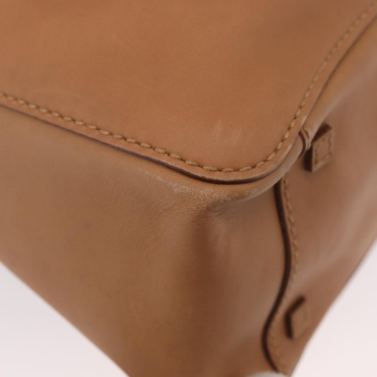 GUCCI Tote Bag Leather Beige 94898 Auth BSZ157