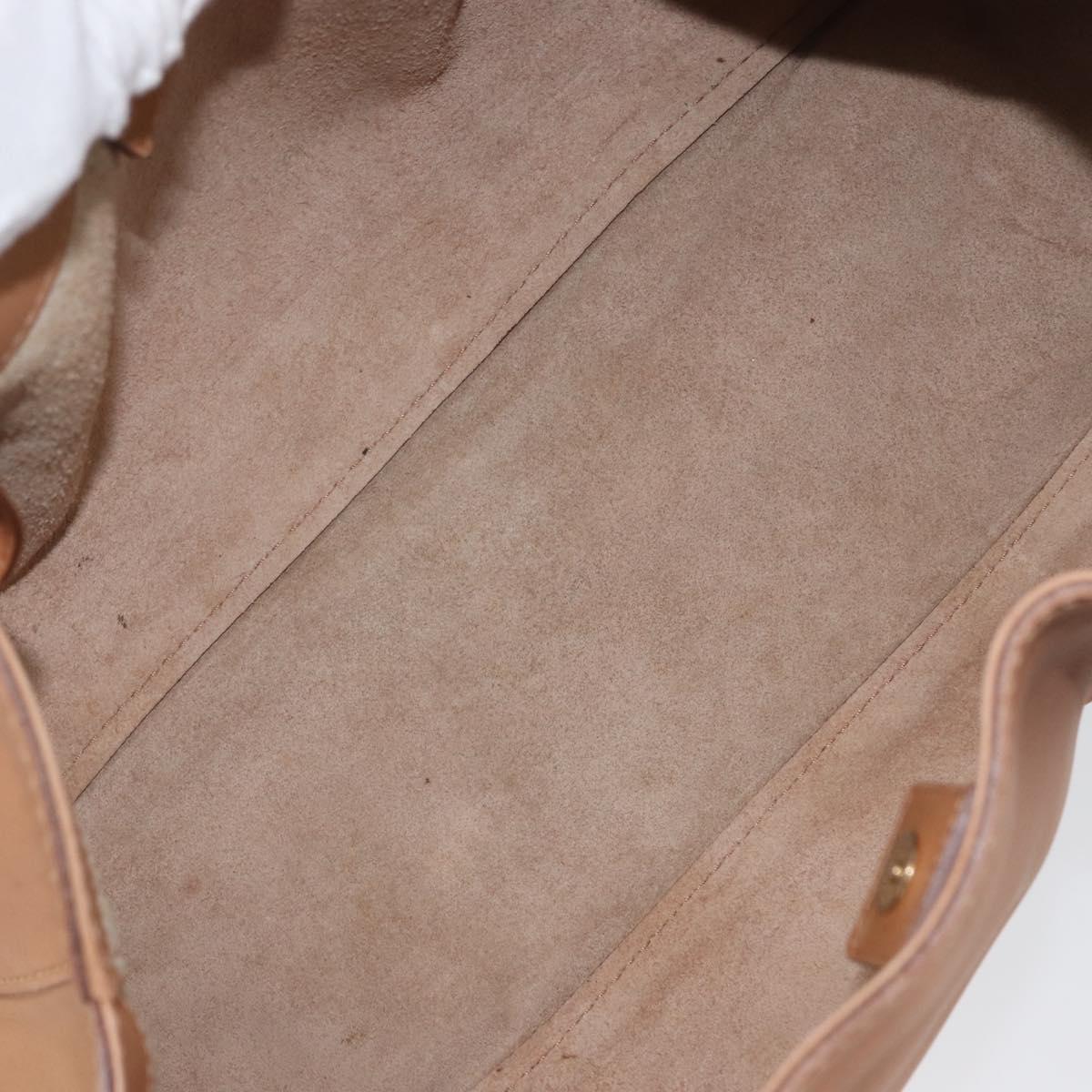 GUCCI Tote Bag Leather Beige 94898 Auth BSZ157