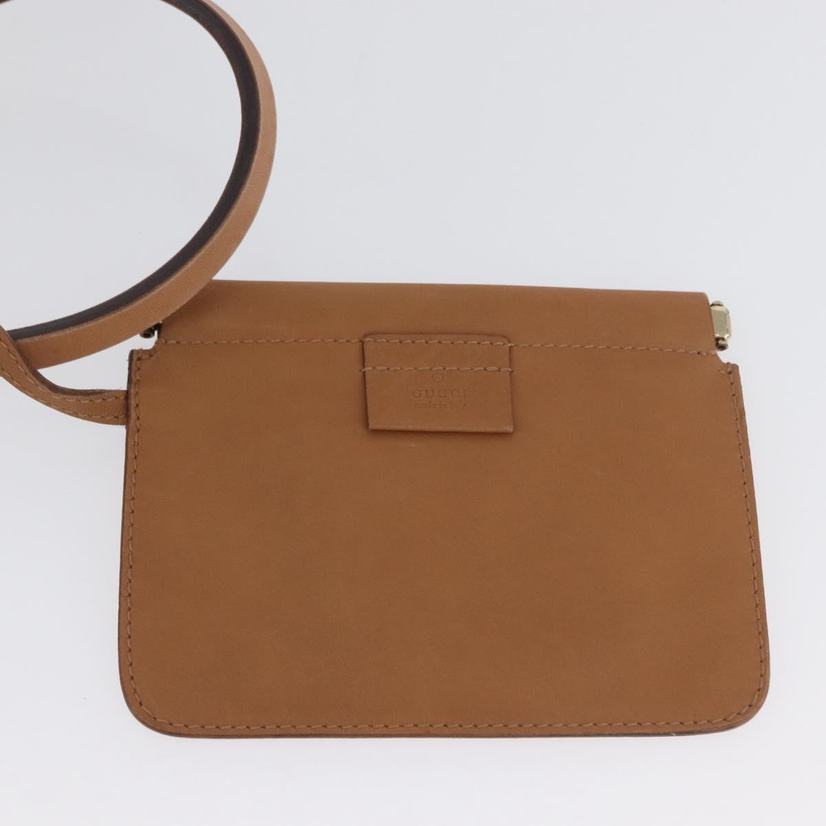 GUCCI Tote Bag Leather Beige 94898 Auth BSZ157