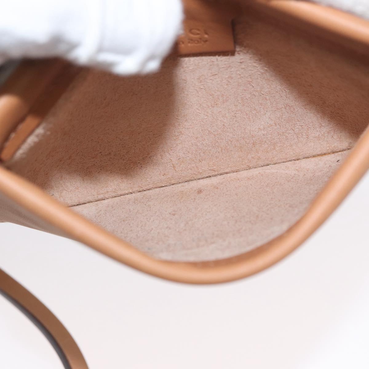 GUCCI Tote Bag Leather Beige 94898 Auth BSZ157